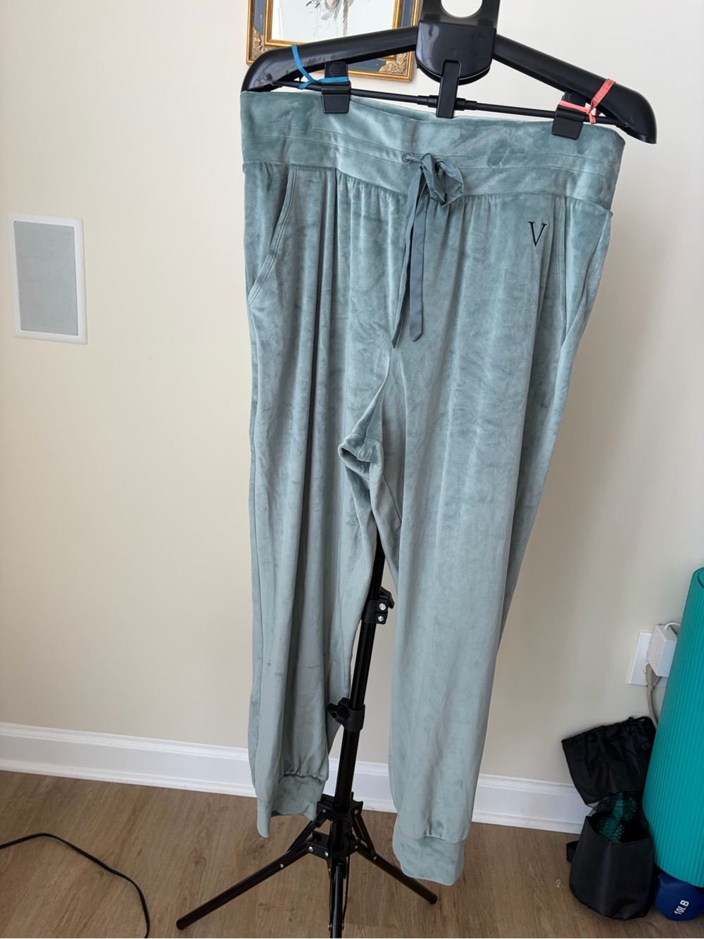Victoria's Secret Velour Jogger Pants — Sage Green, Size XL